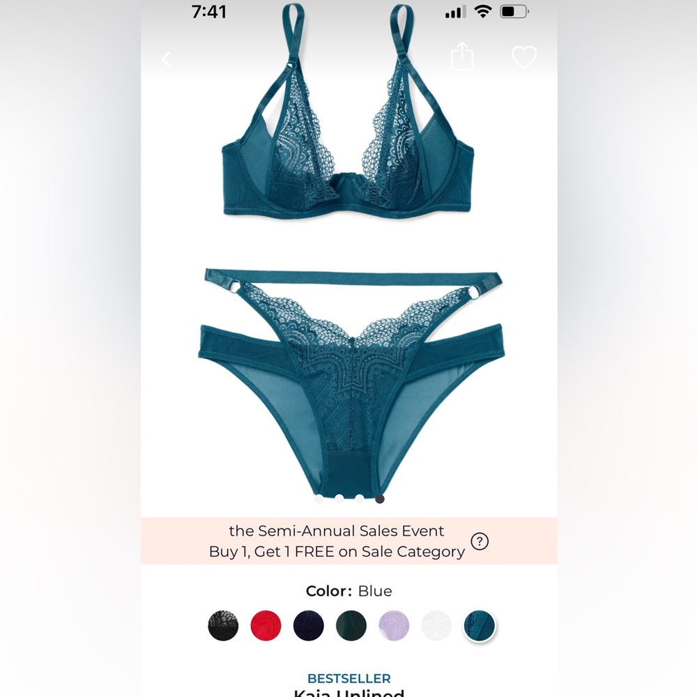 NWT ADORE ME Kaia Unlined Blue Set VERY SEXY